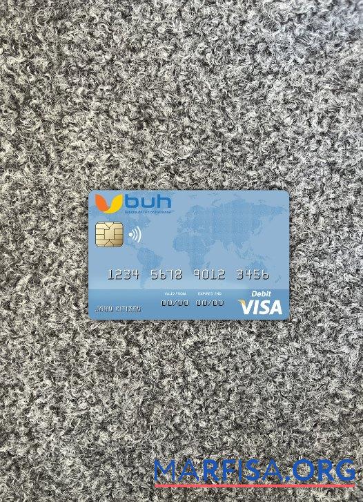 Realistic Haiti BUH Bank visa debit card photolook front sample
